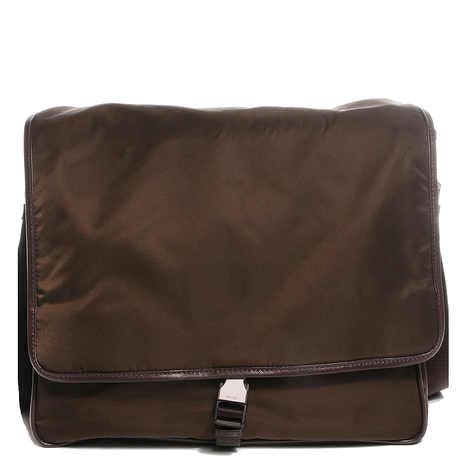 Prada Tessuto Saffiano Messenger Satchel Bruciato 1 of 18