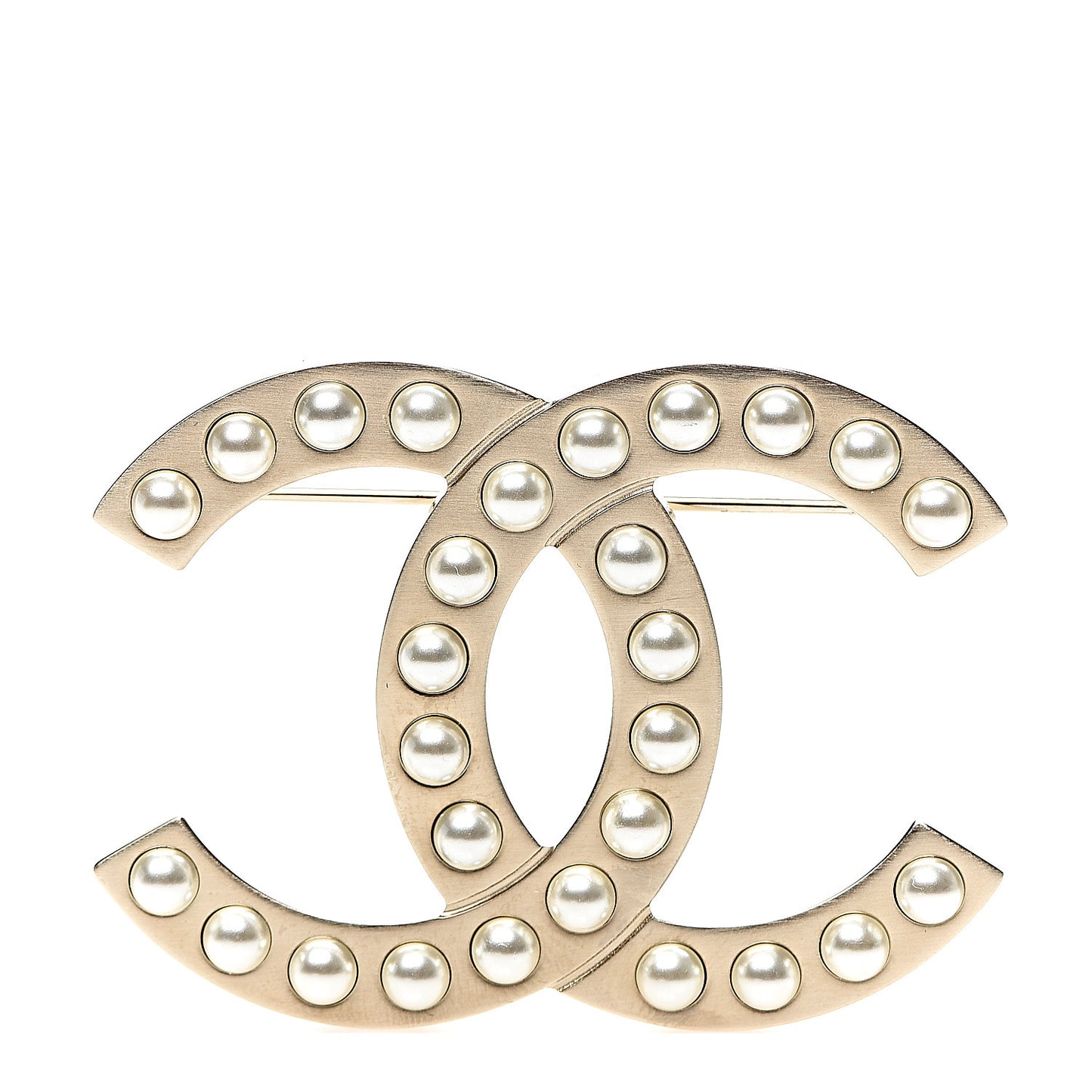 Pearl CC Brooch Gold