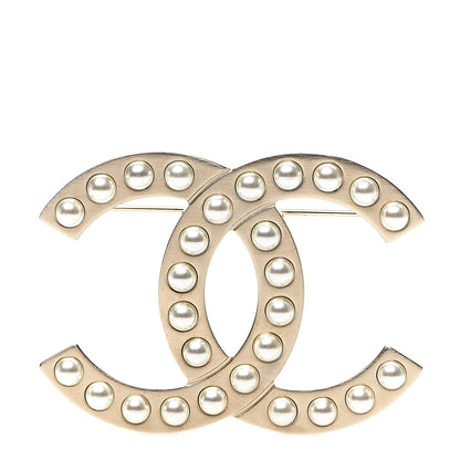 Chanel Pearl CC Brooch Gold 1 of 4