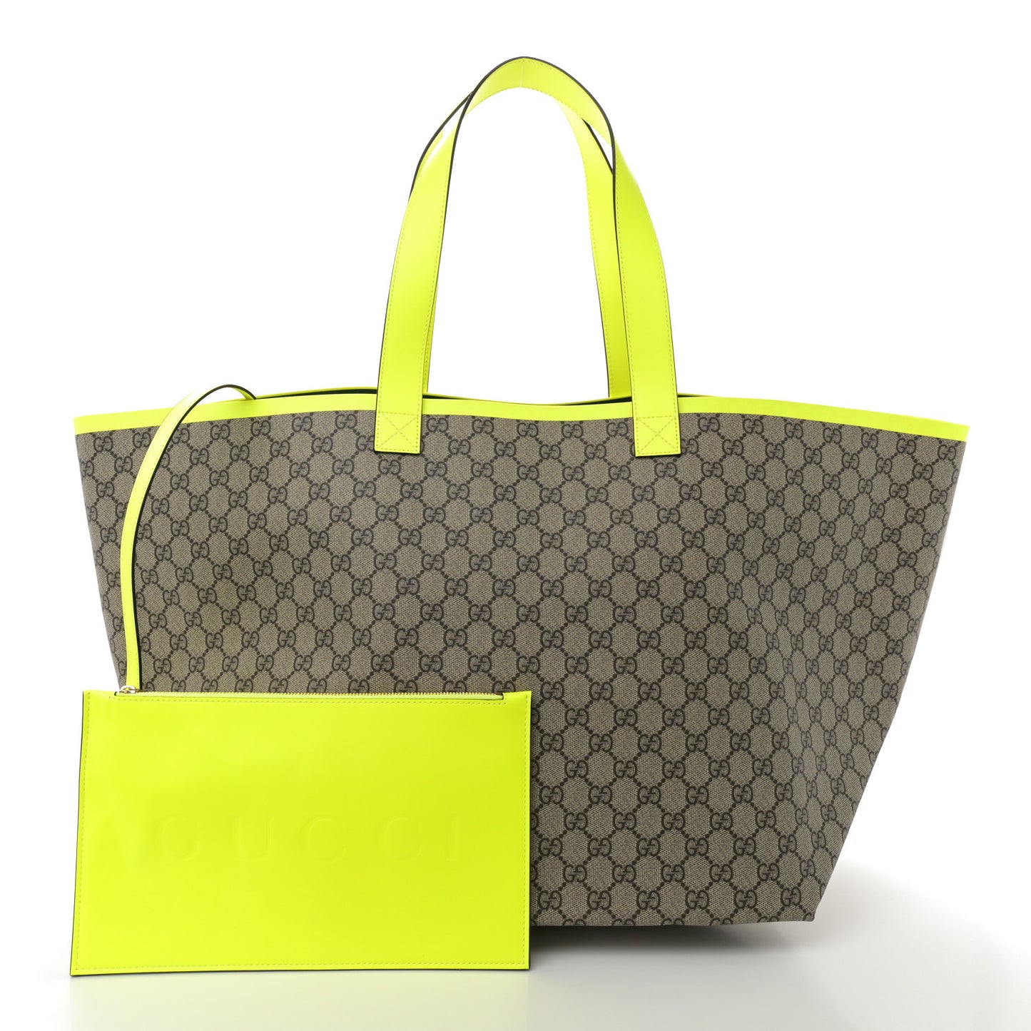 GG Supreme Monogram Totissima Shopping Tote Ebony Beige Yellow