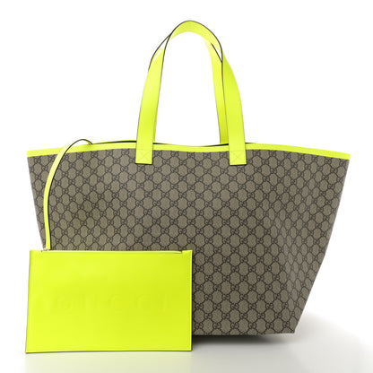 Gucci GG Supreme Monogram Totissima Shopping Tote Ebony Beige Yellow 3 of 11