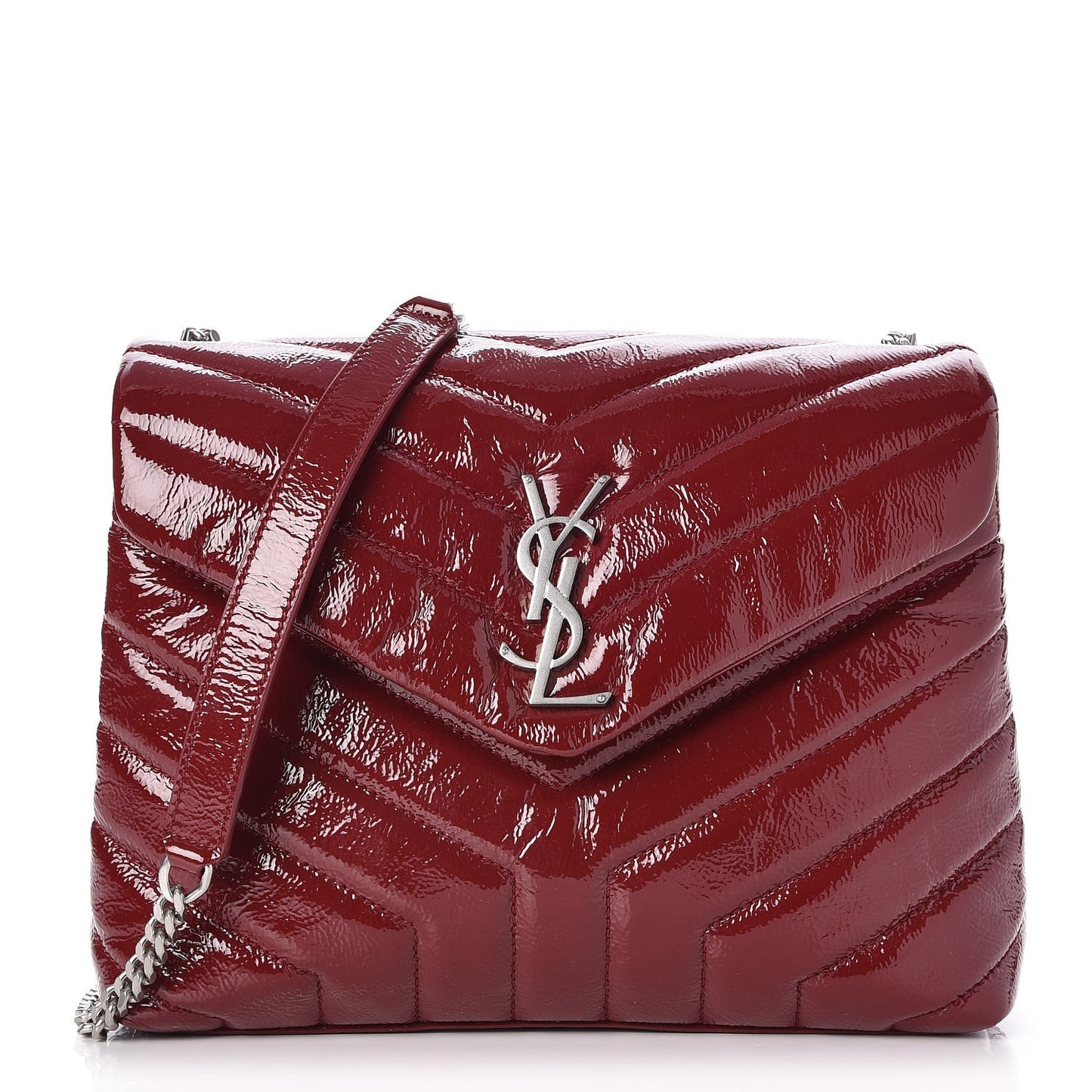 Patent Y Quilted Monogram Small Loulou Chain Satchel Palissandre