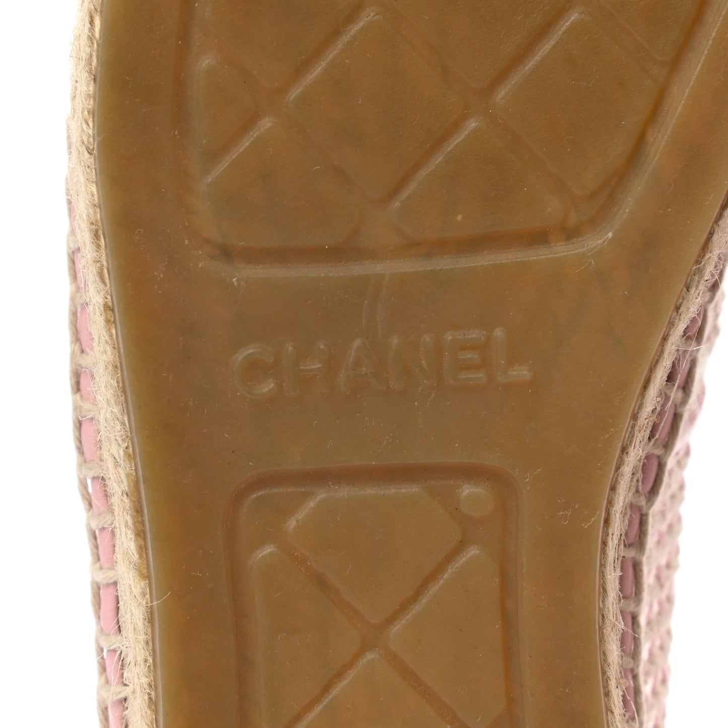 Mesh Lambskin CC Espadrilles 40 Light Pink Beige