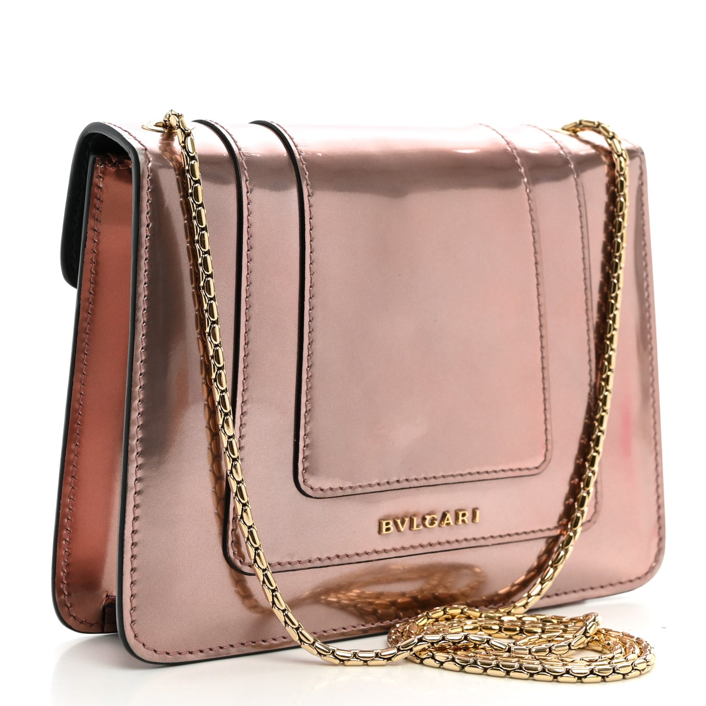 Metallic Calfskin Serpenti Forever Crossbody Bag Rose Quartz