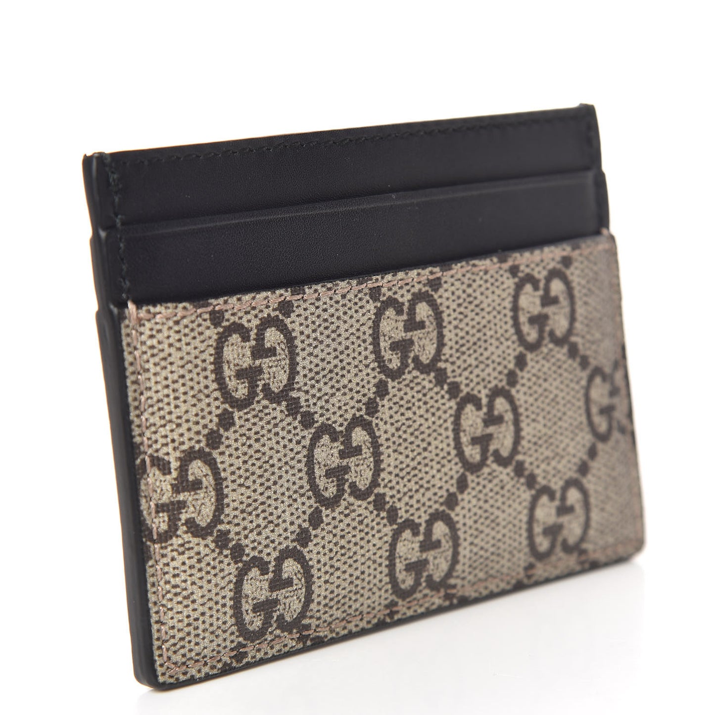 GG Supreme Monogram Kingsnake Card Holder Beige Black
