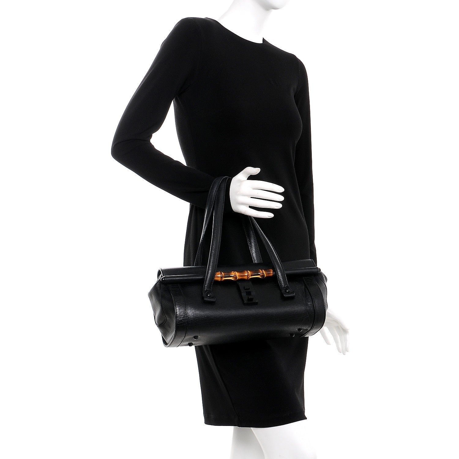 Gucci Calfskin Bamboo Bullet Black 2 of 11