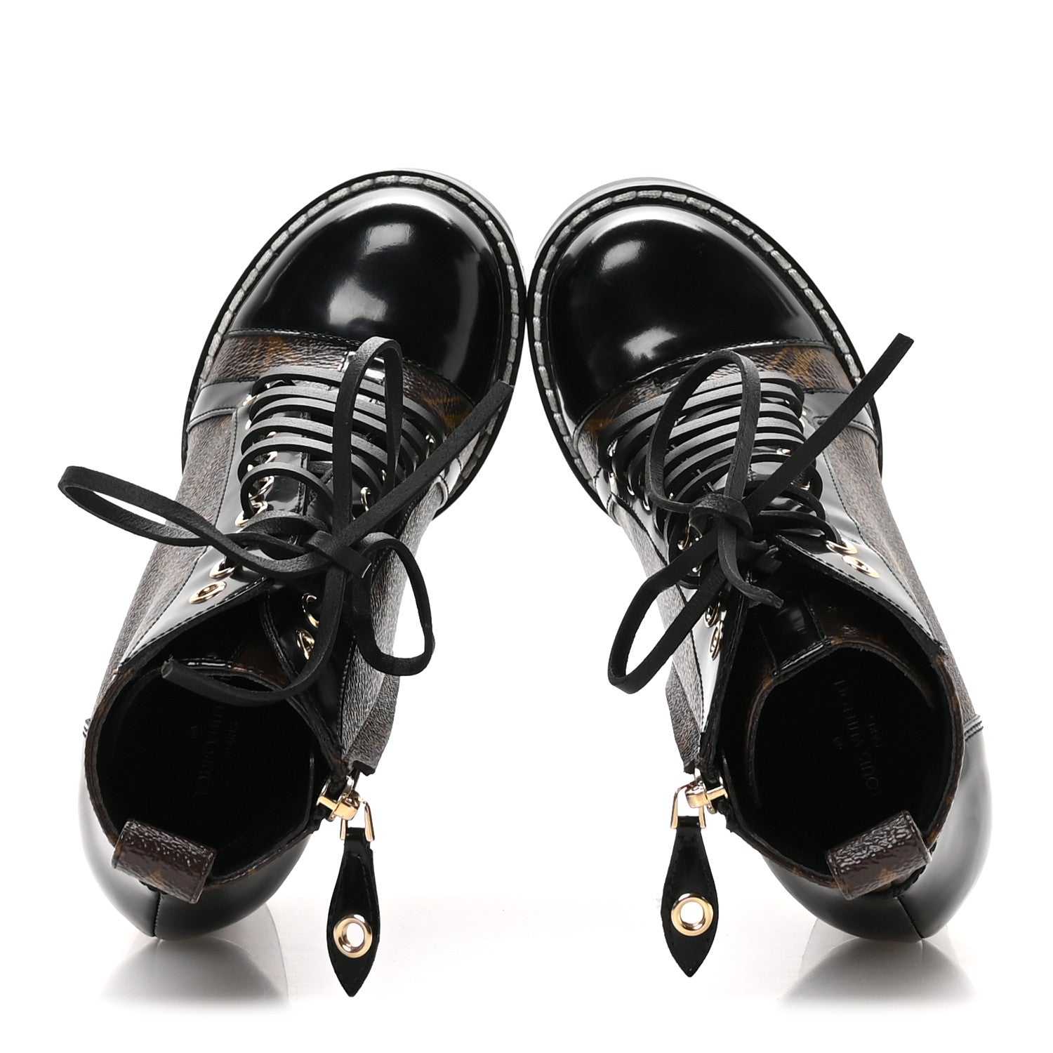 Louis Vuitton Patent Calfskin Monogram Star Trail Ankle Boots 35.5 Black 2 of 7