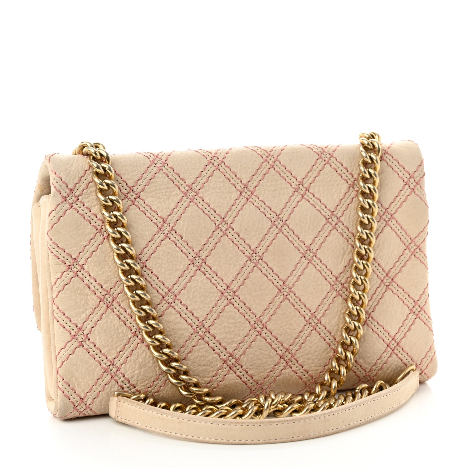 Chanel Calfskin Triple Stitched Medium Flap Pink 3 of 10