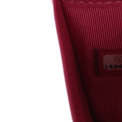 Chanel Patent Calfskin Quilted Yen Wallet Dark Pink 8 of 8