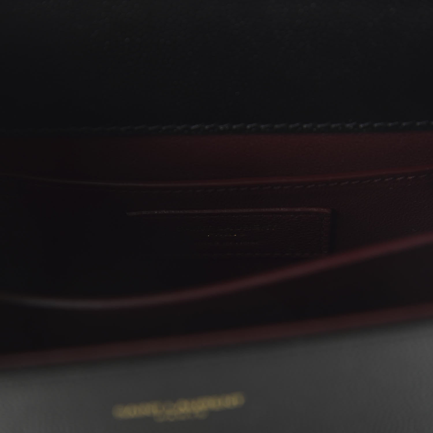 Saint Laurent Grain de Poudre Mini Classic Monogram Cassandra Top Handle Black Rouge Legion 8 of 9