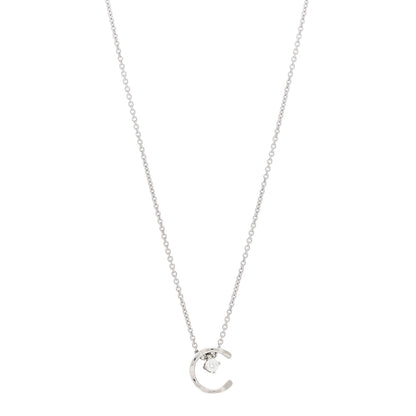 Chanel 18K White Gold Diamond Coco Crush C Necklace 1 of 6