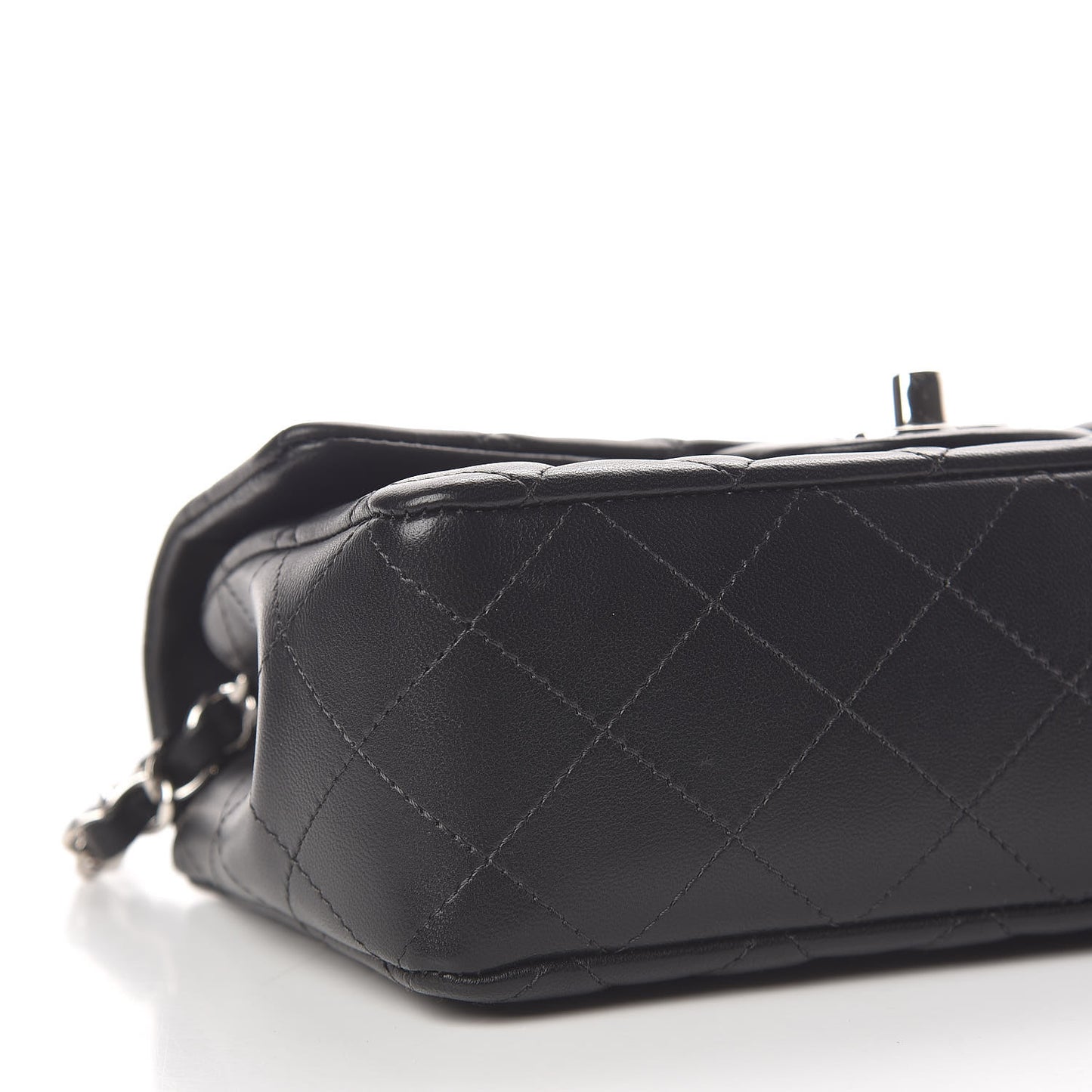 Lambskin Quilted Mini Rectangular Flap Black