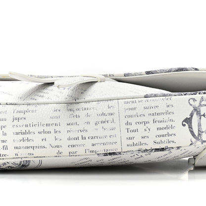 Christian Dior X Daniel Arsham Grained Calfskin Newspaper Print Saddle Bag White 8 of 10