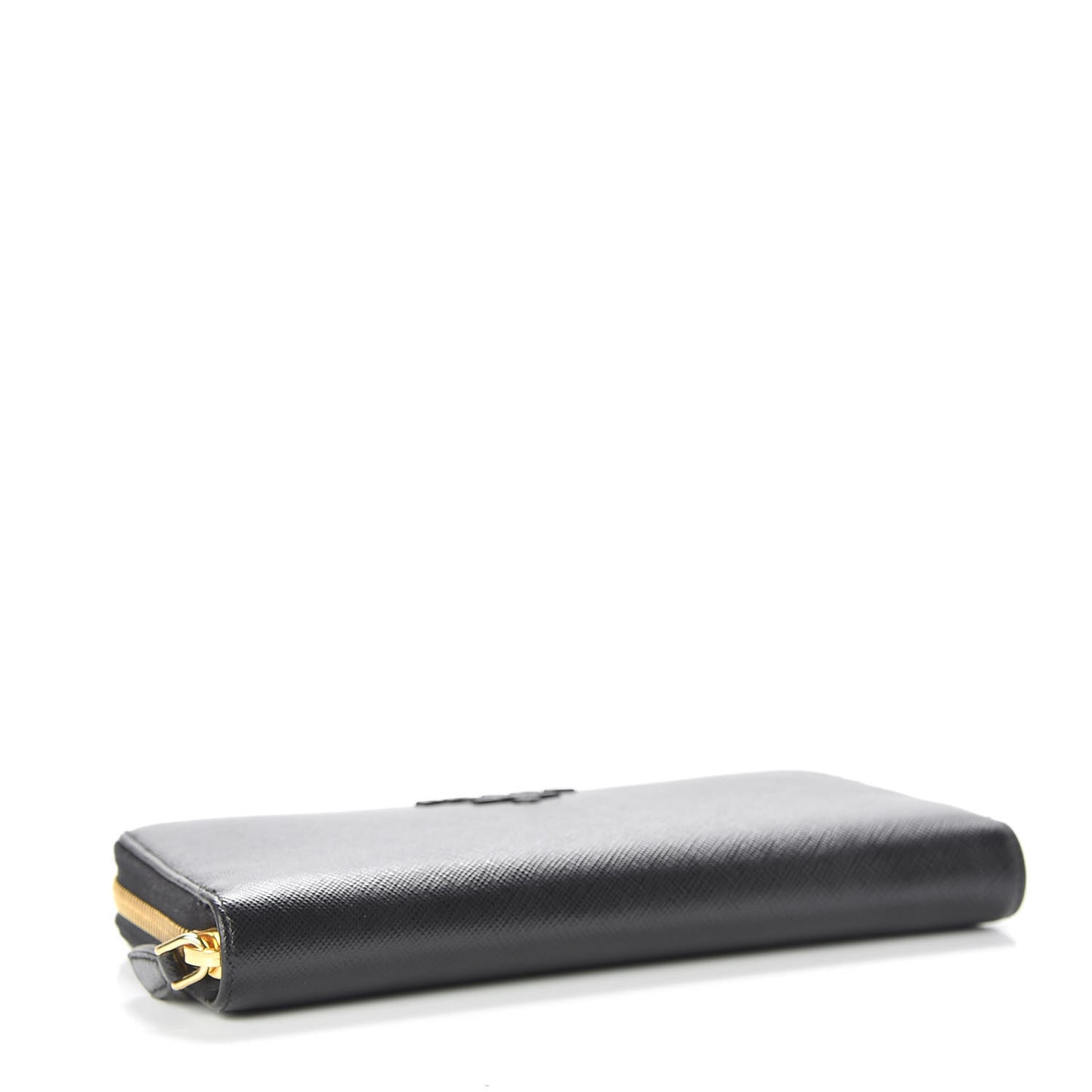 Saffiano Shine Monochrome Zip Around Wallet Black