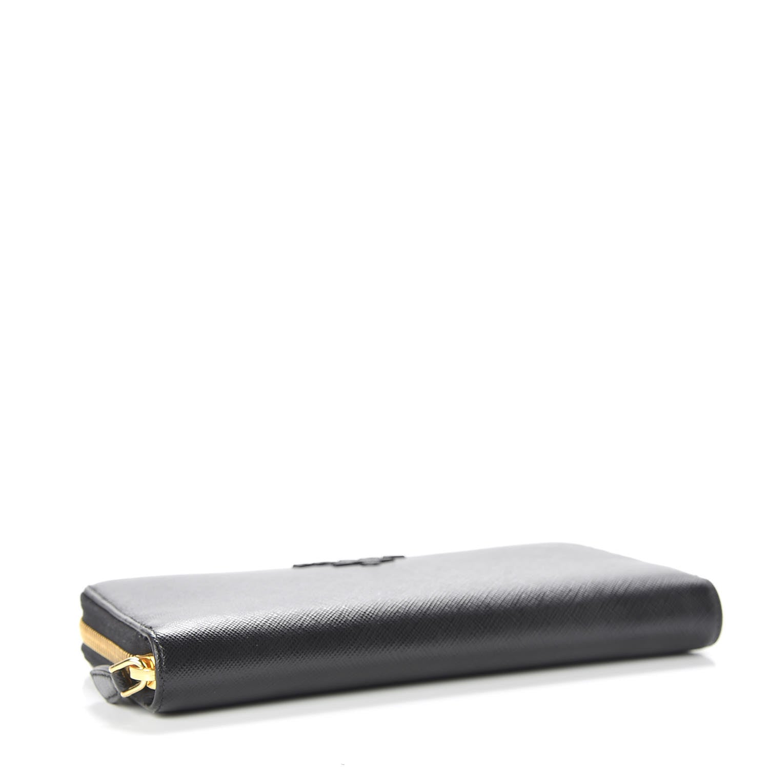 Prada Saffiano Shine Monochrome Zip Around Wallet Black 4 of 9