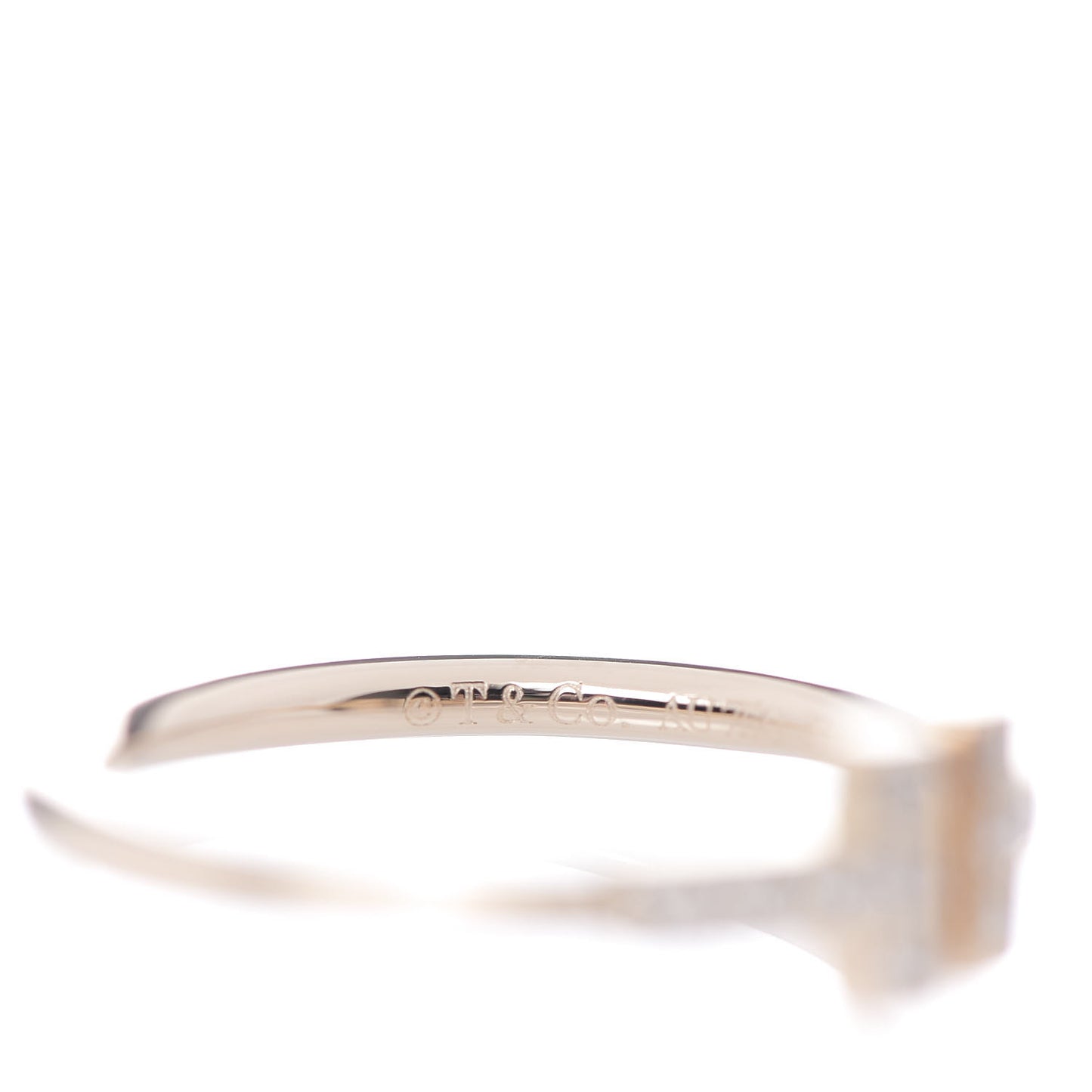 18K Rose Gold Diamond T Wire Ring 52 6