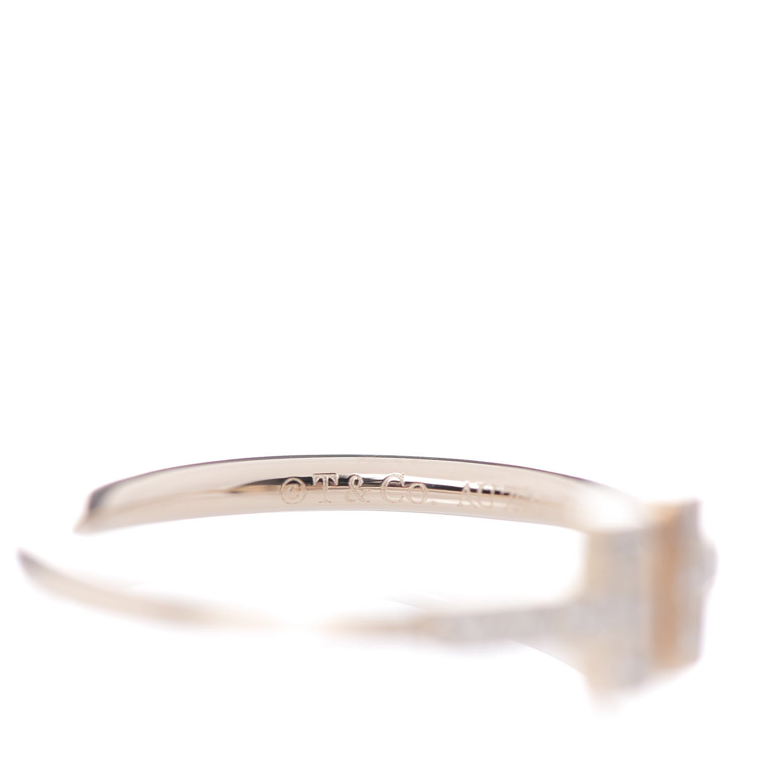 Tiffany 18K Rose Gold Diamond T Wire Ring 52 6 4 of 6