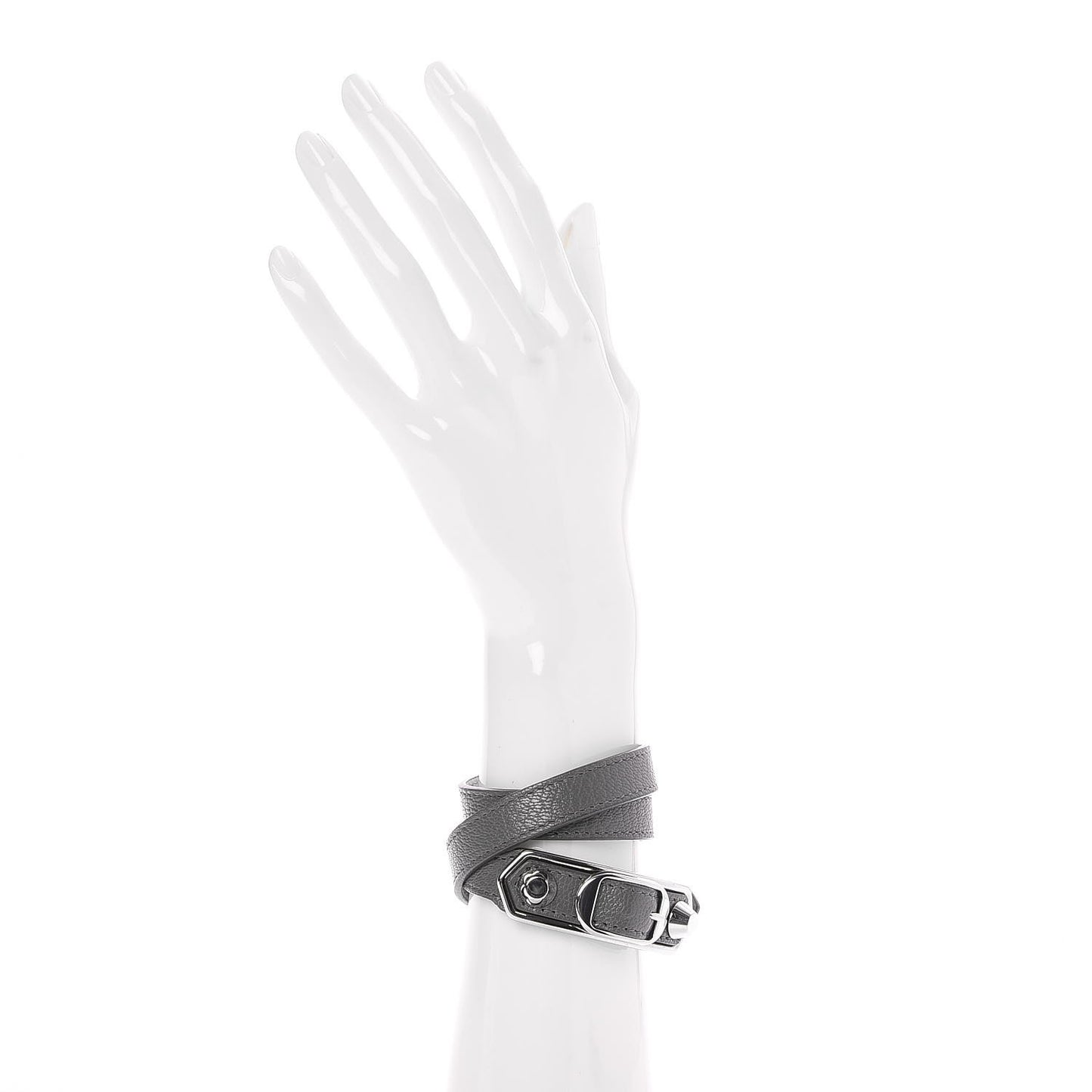 Chevre Hamilton SIlver Metallic Edge Triple Tour M Bracelet Gris Acier