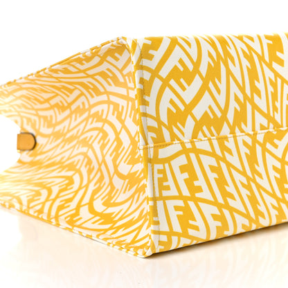 Fendi X SARAH COLEMAN Glazed Canvas Vitello King FF Vertigo Shopping Tote Bag Mimosa White 8 of 8
