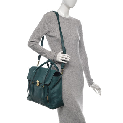 3.1 Phillip Lim 3.1 Textured Calfskin Large Pashli Satchel Jade 2 of 8