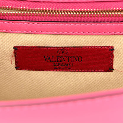 Valentino Garavani Vitello Medium Glam Lock Rockstud Flap Fuxia Fluo 5 of 10