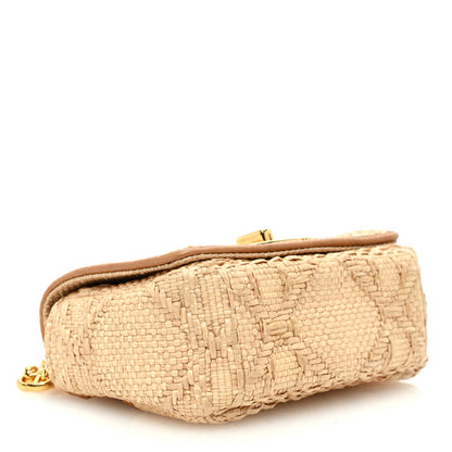 Christian Dior Raffia Macro Cannage Micro Caro Bag Natural 4 of 9