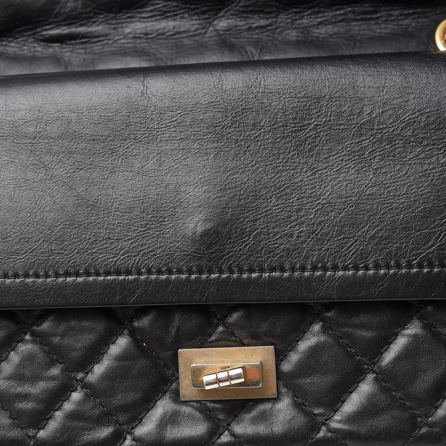 Aged Calfskin Quilted 2.55 Reissue 225 Flap Black