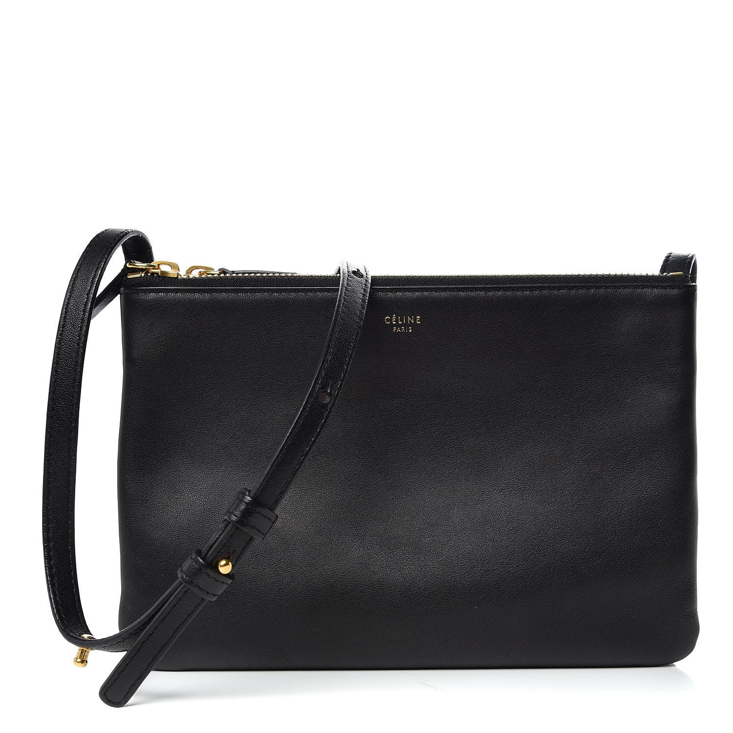 Celine Lambskin Small Trio Crossbody Bag Black 1 of 10