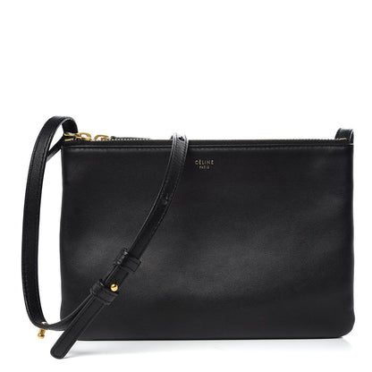 Celine Lambskin Small Trio Crossbody Bag Black 1 of 10