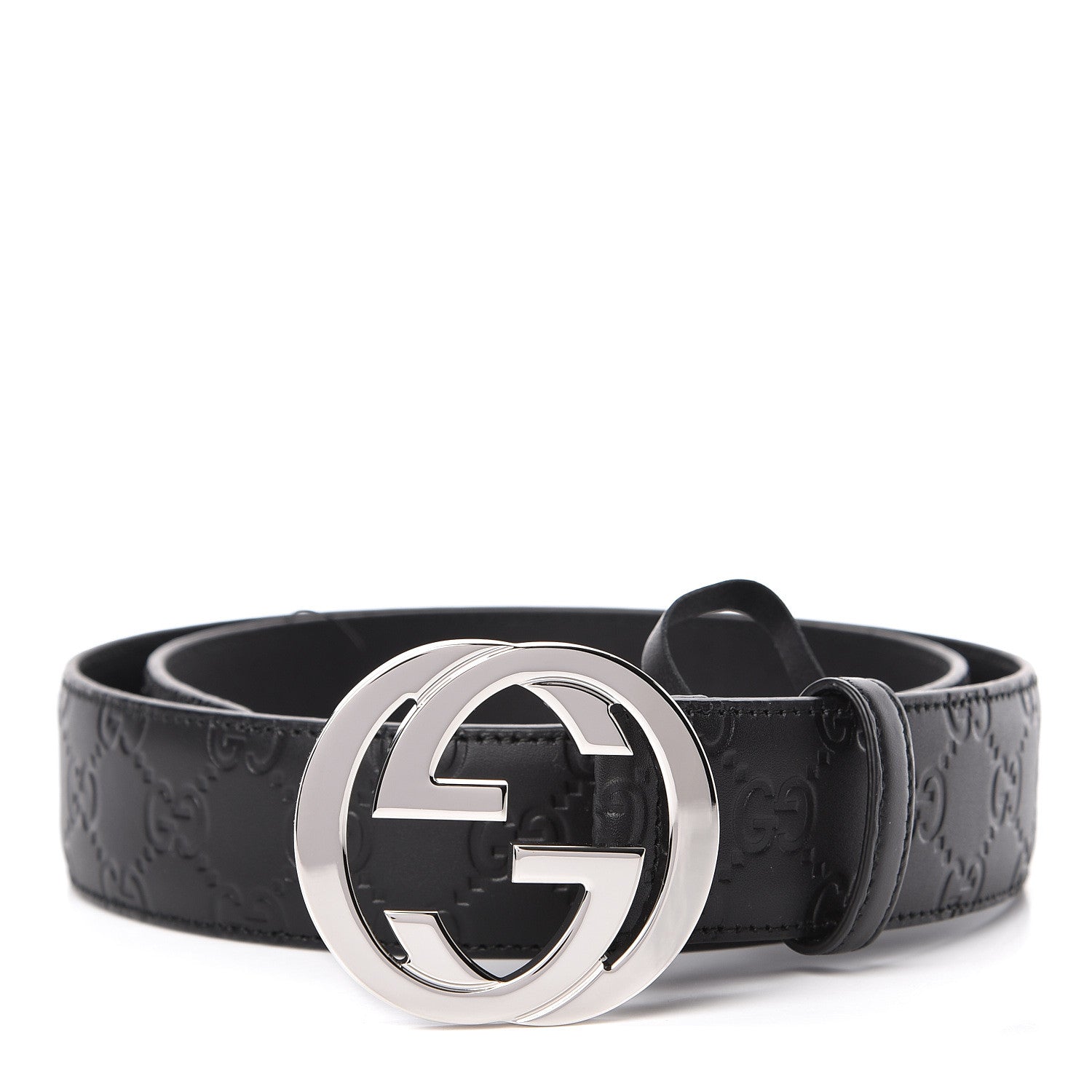 Gucci Guccissima Signature Interlocking G 40mm Belt 90 36 Black 1 of 6
