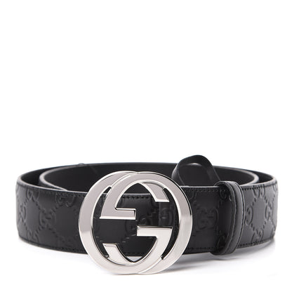 Gucci Guccissima Signature Interlocking G 40mm Belt 90 36 Black 1 of 6