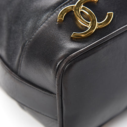 Chanel Lambskin CC Drawstring Shoulder Bag Black 10 of 17