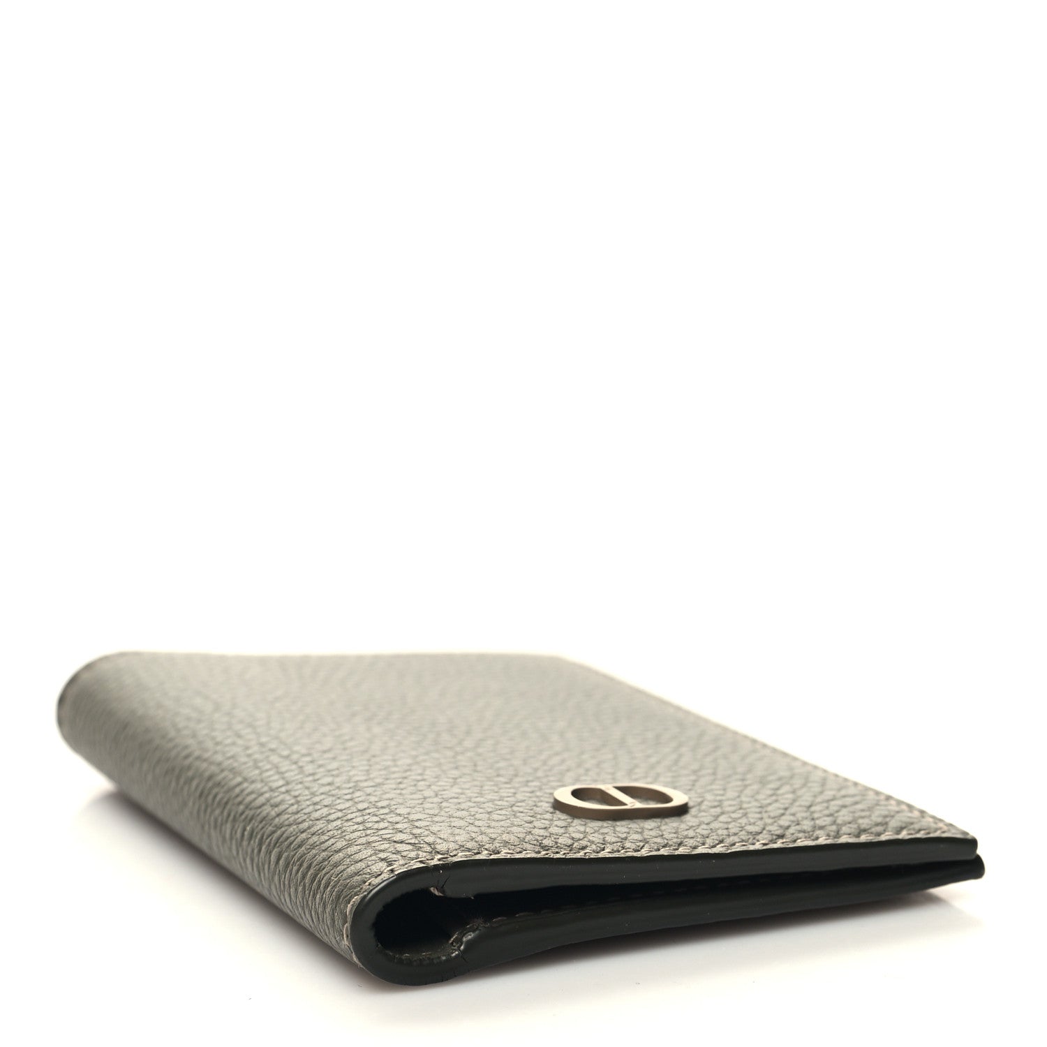 Christian Dior Grained Calfskin Icon Vertical Bifold Card Holder Grey 4 of 7