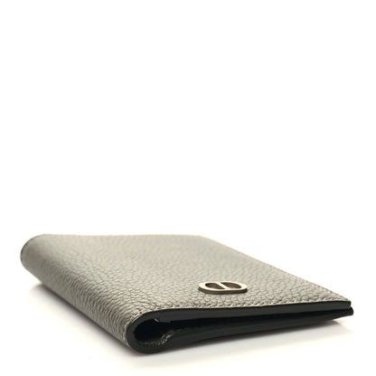 Christian Dior Grained Calfskin Icon Vertical Bifold Card Holder Grey 4 of 7