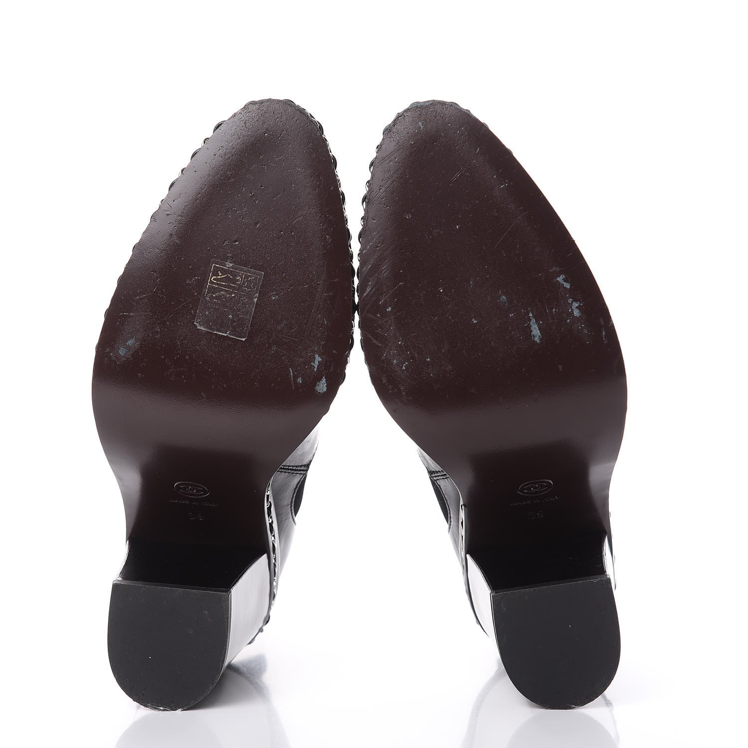 Chanel Calfskin Chain Around Elastic Boots 39 Black 5 of 11