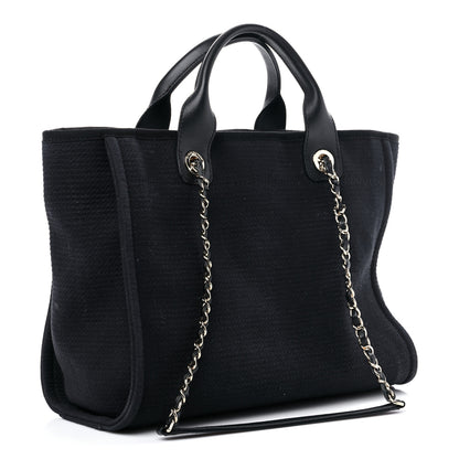 Chanel Mixed Fibers Small Deauville Tote Black 4 of 15