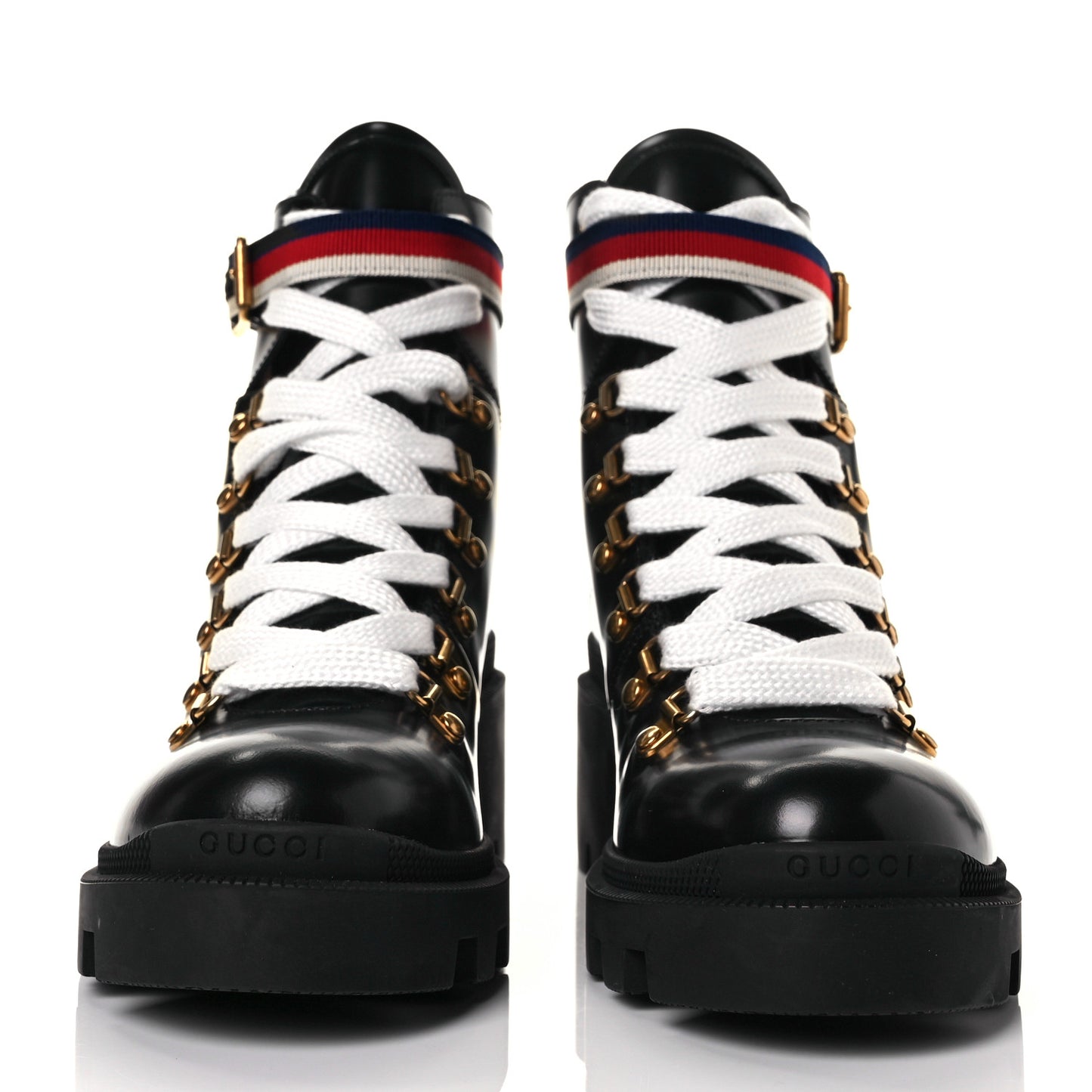 Calfskin Sylvie Web Womens Lace Up Combat Boots 39 Black