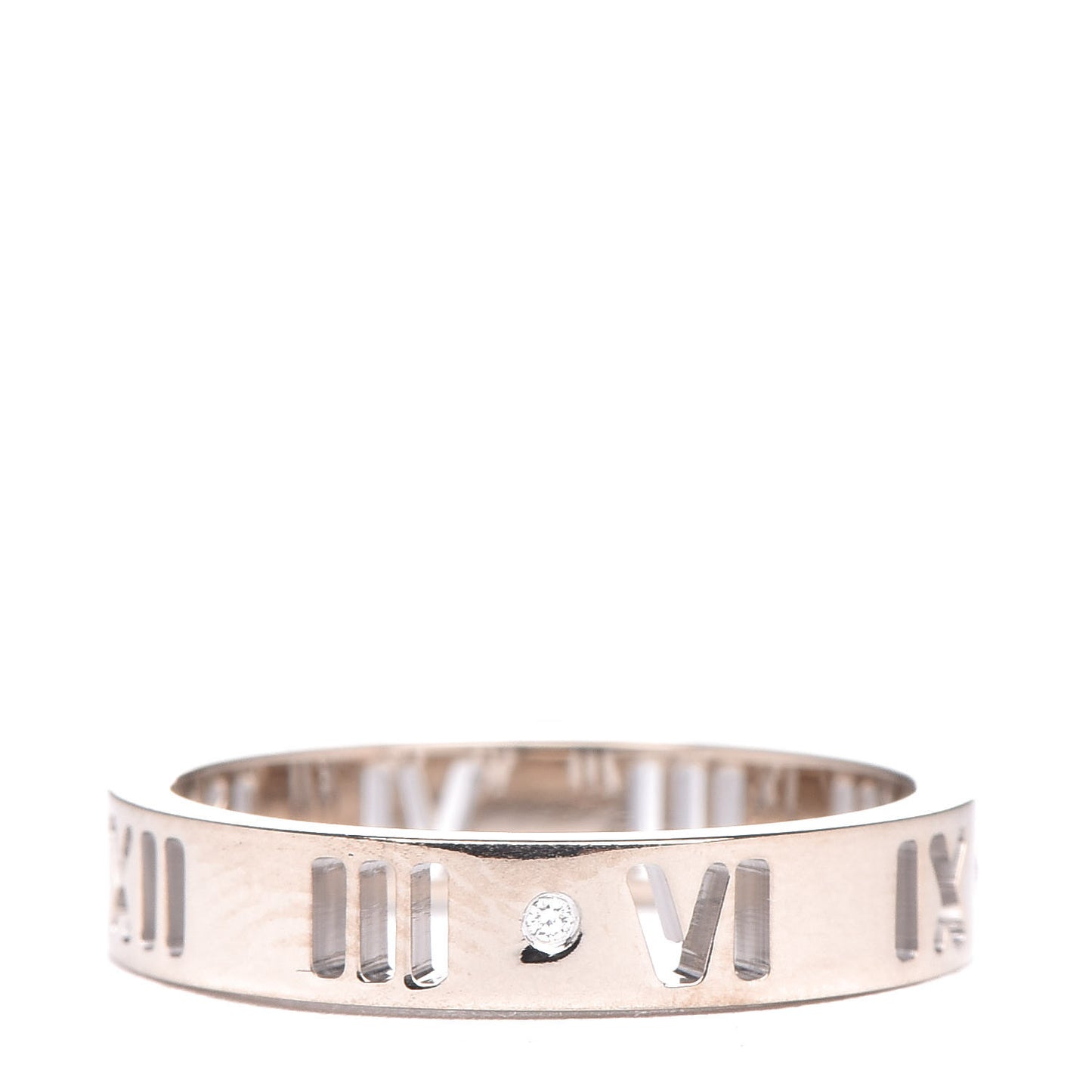 18K White Gold Diamond Atlas Pierced Ring 48 4.5