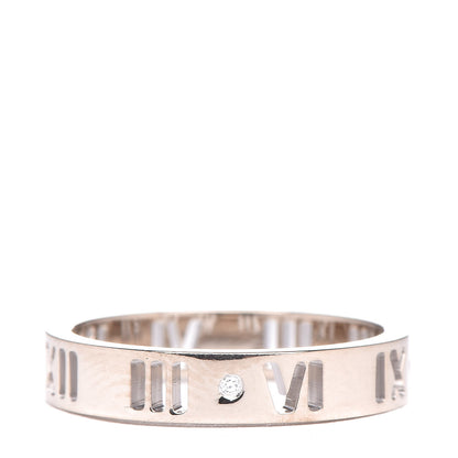Tiffany 18K White Gold Diamond Atlas Pierced Ring 48 4.5 4 of 5