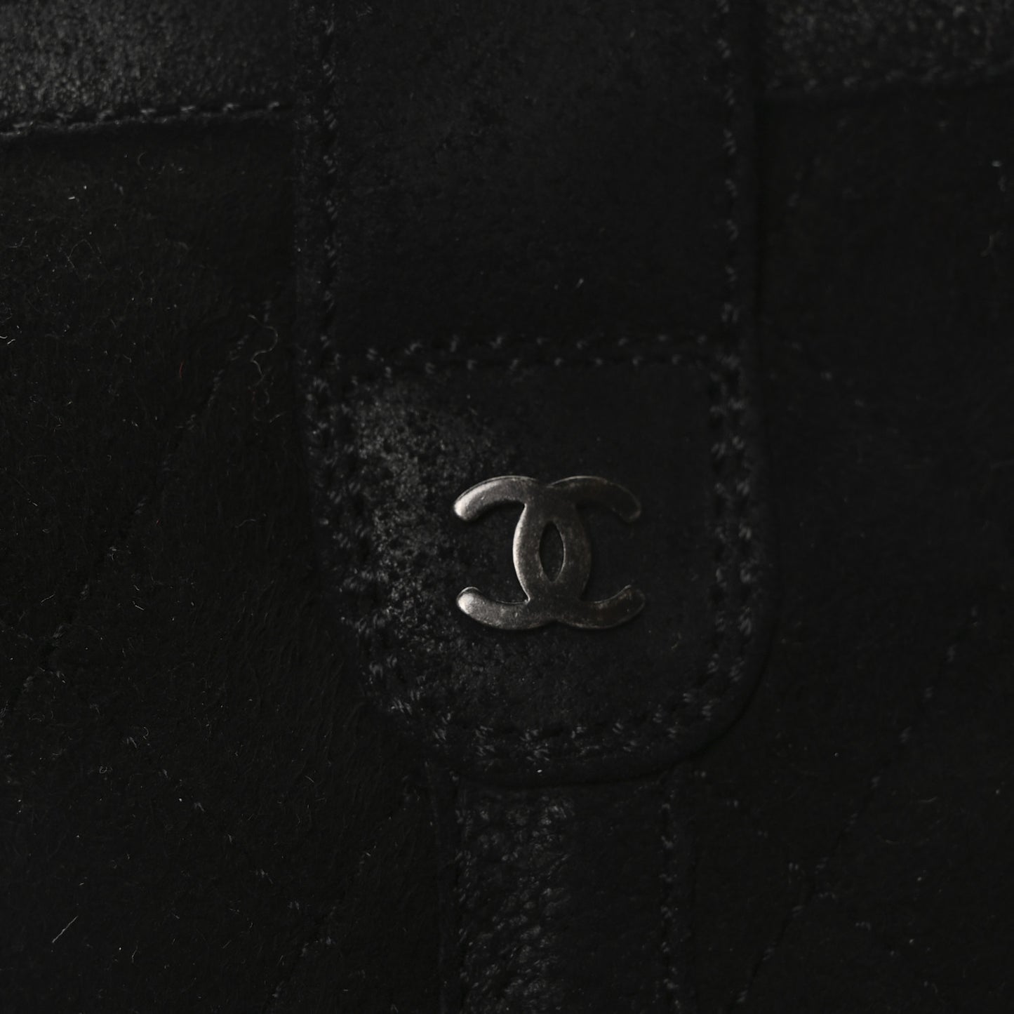 Suede Quilted High Boots 40 Black