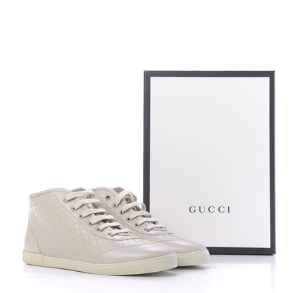 Gucci Microguccissima Womens High Top Sneakers 38.5 Off White 11 of 11