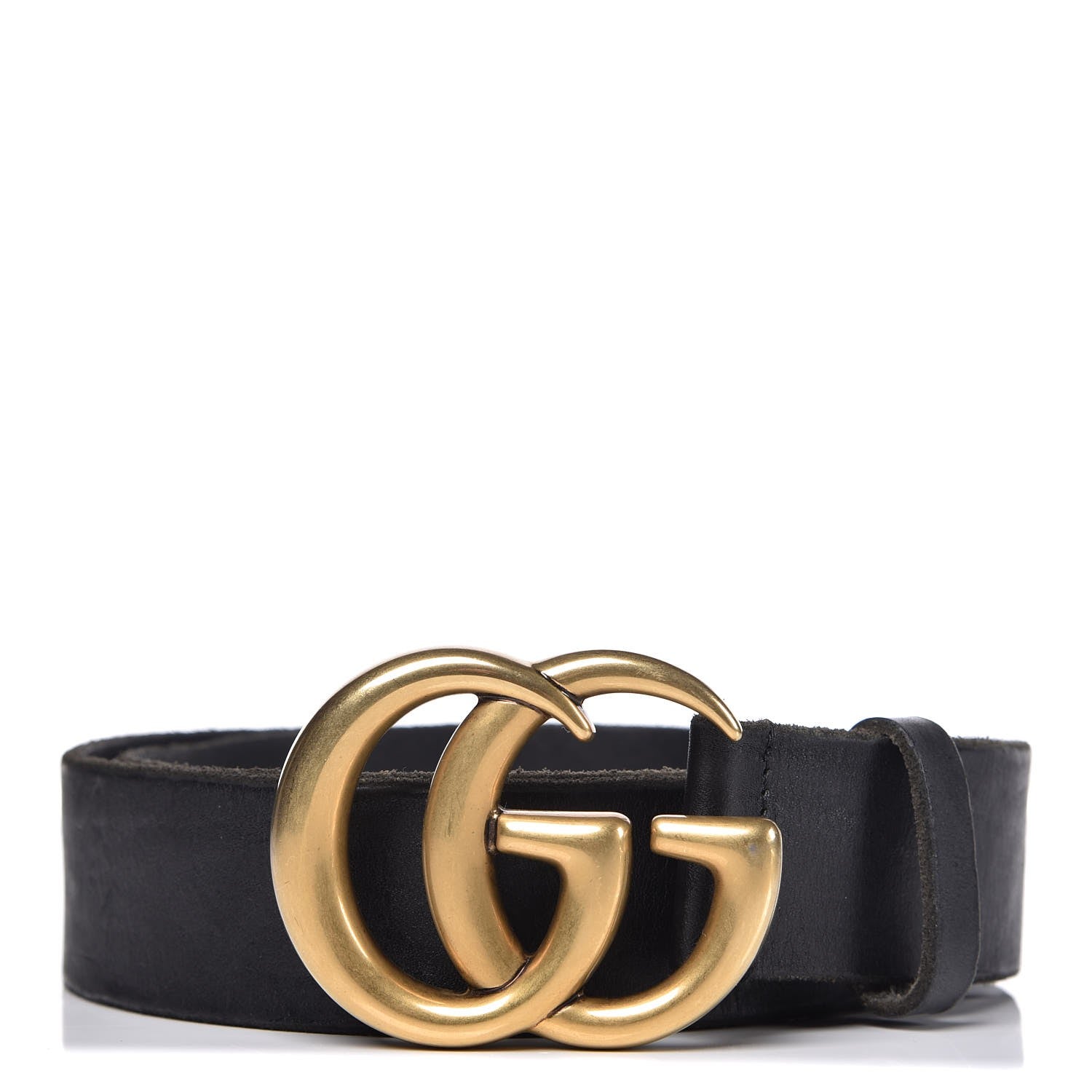 Gucci Faded Calfskin Double G 40mm Belt 80 32 Black 1 of 7