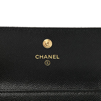 Chanel Caviar Quilted Enamel Coco Casino Flap Card Holder Wallet Black 6 of 9