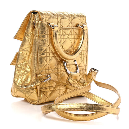 Christian Dior Metallic Grained Calfskin Small Stardust Backpack Gold 2 of 4