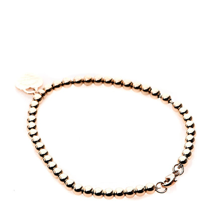 Tiffany 18K Rose Gold 4mm Return To Bead Heart Tag Bracelet 2 of 4