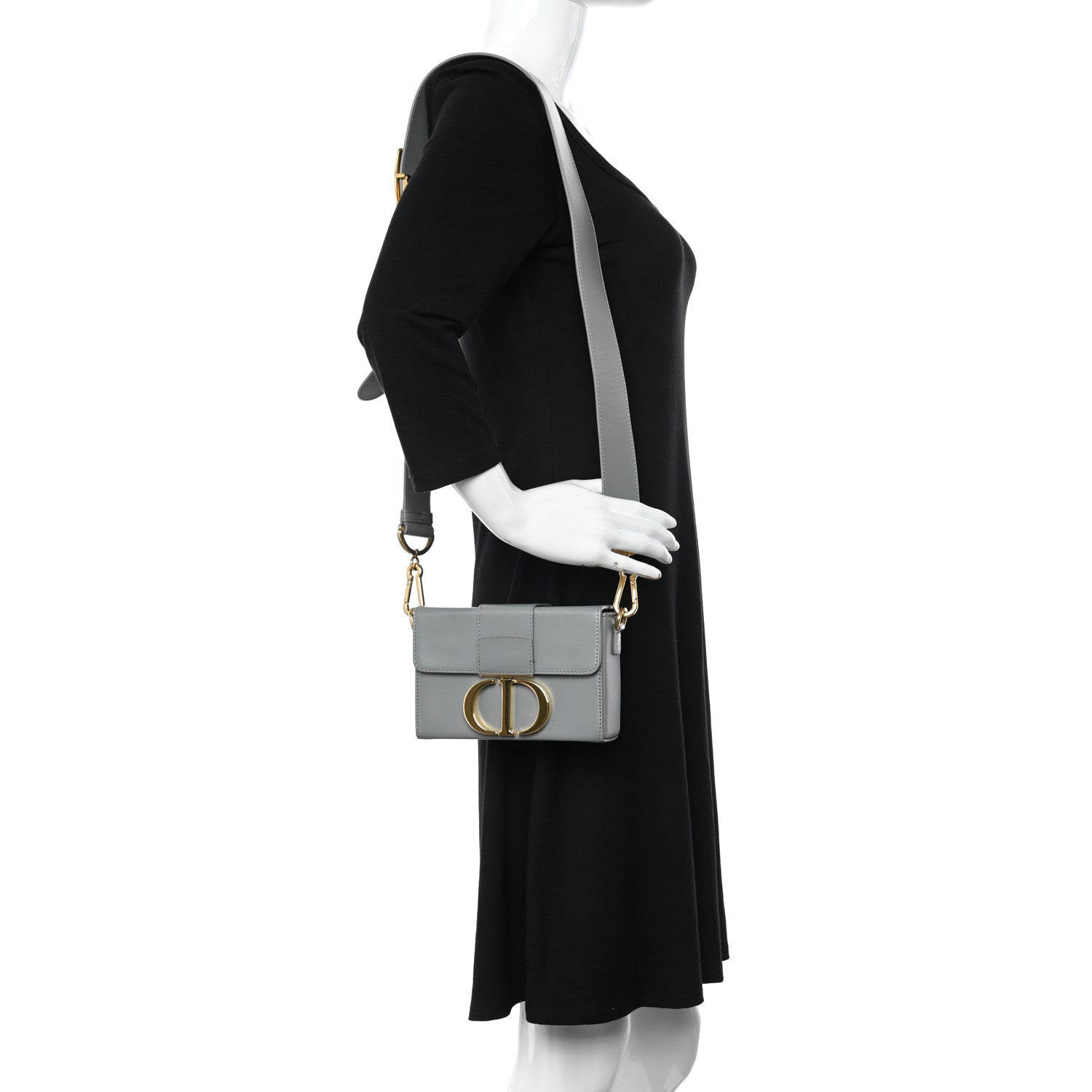 Christian Dior Box Calfskin 30 Montaigne Box Bag Gray 2 of 10