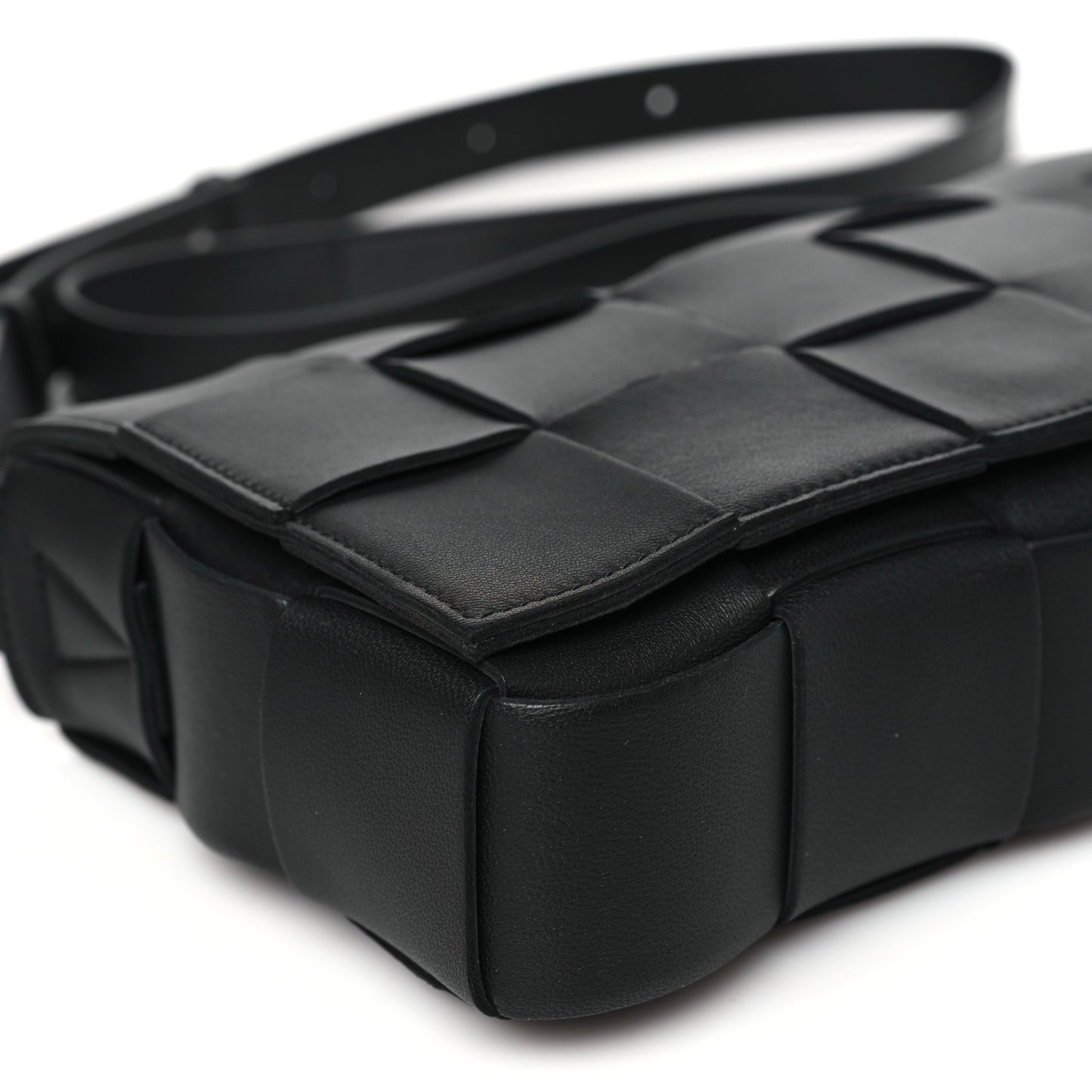 Lambskin Maxi Intrecciato Cassette Crossbody Bag Black