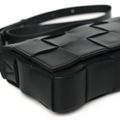 Bottega Veneta Lambskin Maxi Intrecciato Cassette Crossbody Bag Black 9 of 10