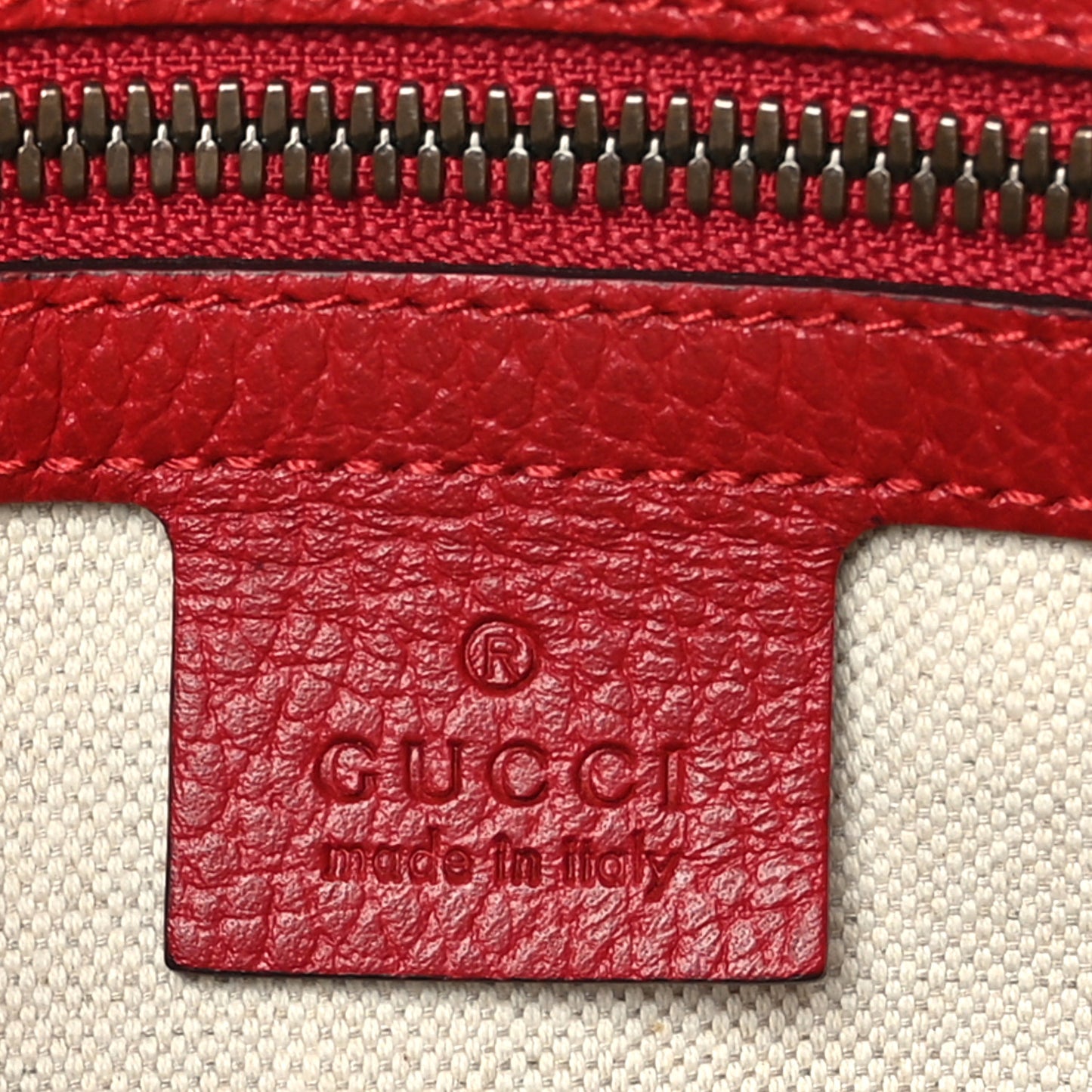 Grained Calfskin Logo Messenger Bag Hibiscus Red