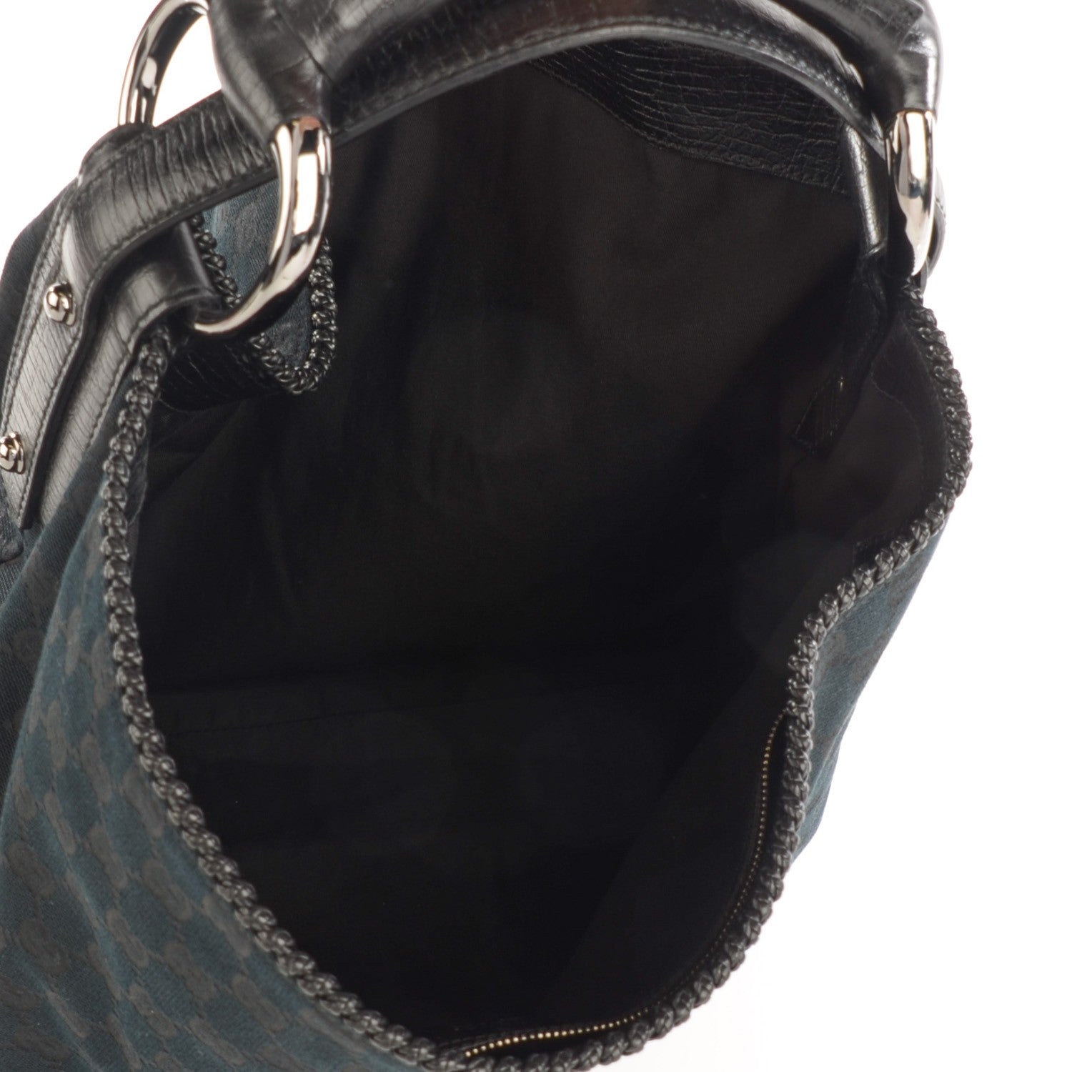 Gucci Monogram Large Horsebit Chain Hobo Black 5 of 7